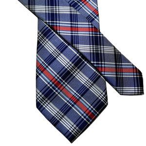 Red/White/Blue DOCKERS Plaid Polyester Neck Tie